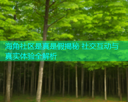 海角社区是真是假揭秘 社交互动与真实体验全解析
